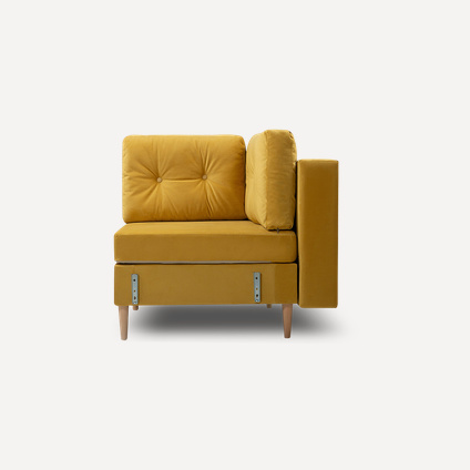 Угловое кресло Динс Velvet Yellow