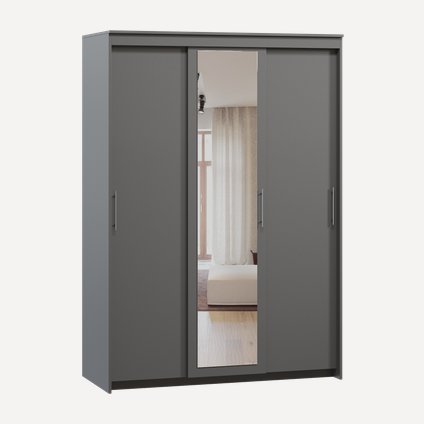 Шкаф-купе Тебар-3-140-200 Графит 1 зеркало