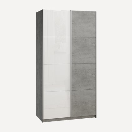 Шкаф-купе Итан 2-140x230 Стекло/Бетон