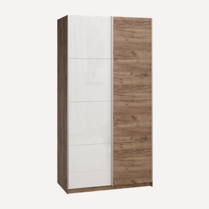 Шкаф-купе Итан 2-120x230 Стекло/Дуб Табачный