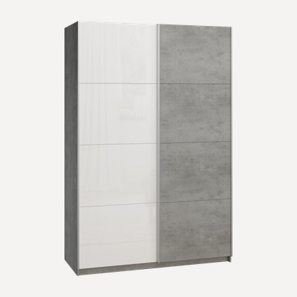 Шкаф-купе Итан 2-160x230 Стекло/Бетон