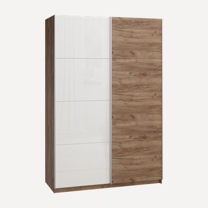 Шкаф-купе Итан 2-160x230 Стекло/Дуб Табачный