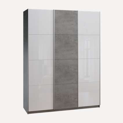 Шкаф-купе Итан 3-180x230 Стекло/Бетон