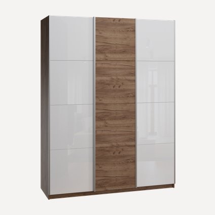 Шкаф-купе Итан 3-180x230 Стекло/Дуб Табачный