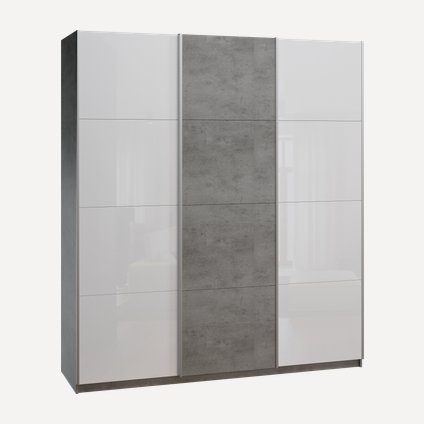 Шкаф-купе Итан 3-210x230 Стекло/Бетон