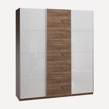 Шкаф-купе Итан 3-210x230 Стекло/Дуб Табачный