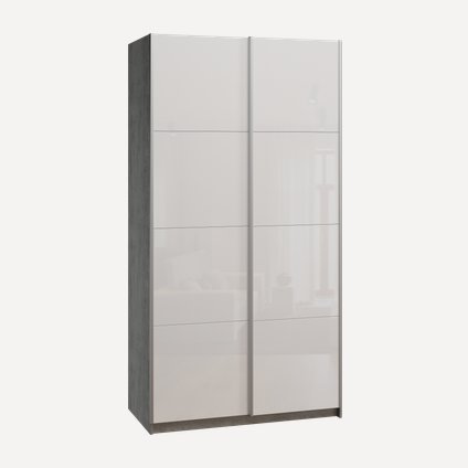 Шкаф-купе Итан 2-140x230 Бетон/Стекло