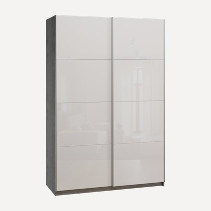 Шкаф-купе Итан 2-160x230 Бетон/Стекло