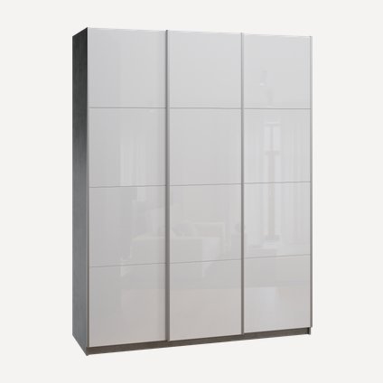 Шкаф-купе Итан 3-180x230 Стекло тройное/Бетон