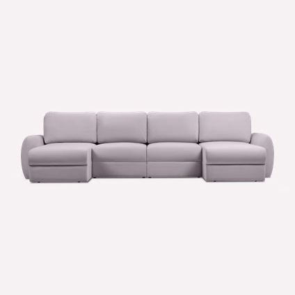Диван модульный Полан-5 Velvet Cloud Grey
