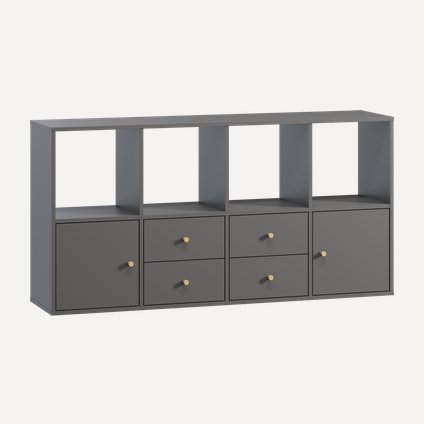 Стеллаж Кейн 2-149x75 Графитовый