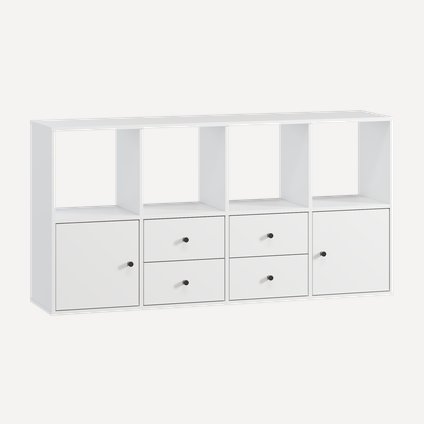 Стеллаж Кейн 2-149x75 Белый