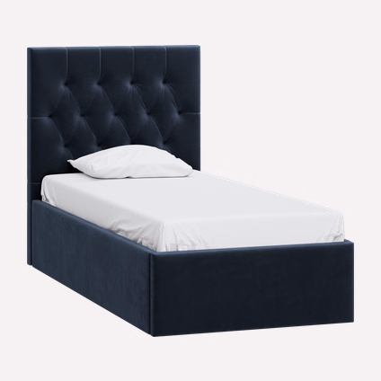 Кровать Раверти-П 120 Велюр Темно-синий