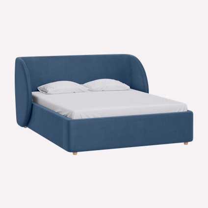 Кровать Юна 180 Велюр Синий