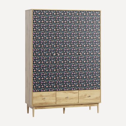 Распашной шкаф Тайрон 3-140x200 Цветы