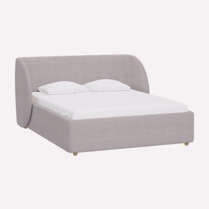 Кровать Юна 180 Букле Серый