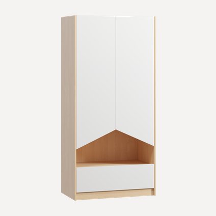 Топсалы шкаф Penni - 2 Plywood White