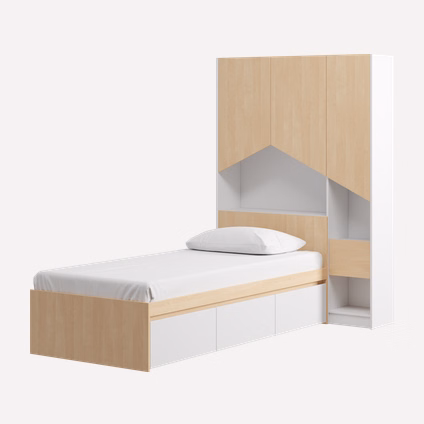 Кровать Пенни-2 90 Белый/Береза
