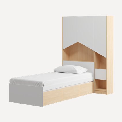 Кровать Пенни-2 90 Береза/Белый