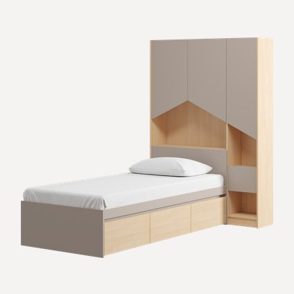 Кровать Пенни-2 90 Береза/Латте