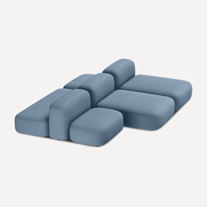 Диван модульный Риббл-6 Bucle Blue