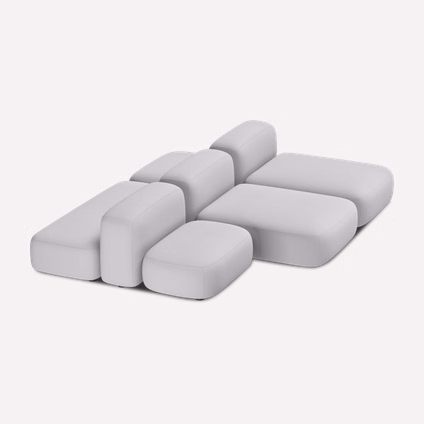 Диван модульный Риббл-6 Bucle Silver