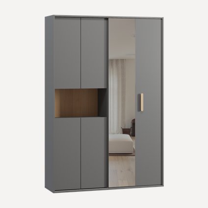 Шкаф-купе Бладвен 3-140x210 Графитовый