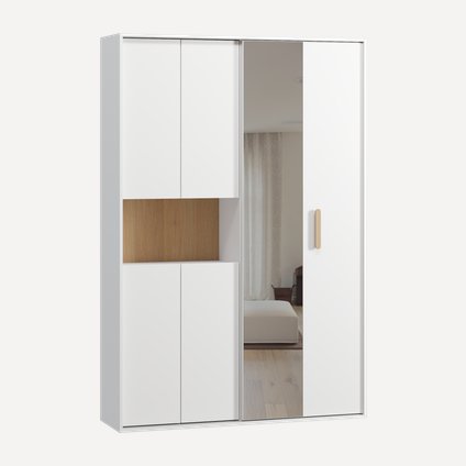 Шкаф-купе Бладвен 3-140x210 Белый