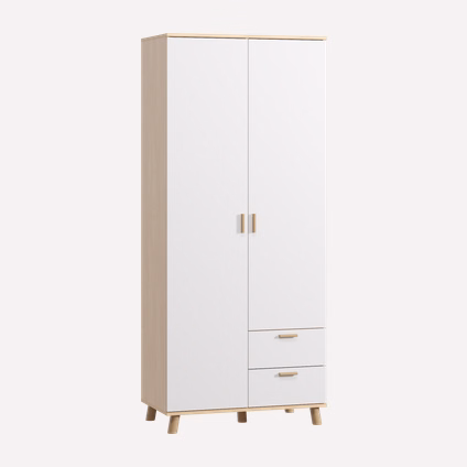 Распашной шкаф Пронто 2-90x210 Береза/Белый
