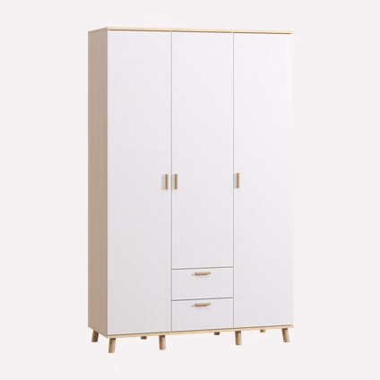 Распашной шкаф Пронто 3-130x210 Береза/Белый