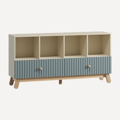 Стеллаж детский Финни 155x78 Серо-зеленый