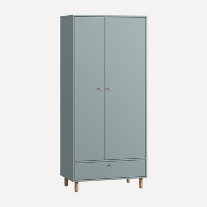 Распашной шкаф Дикинс 2-85x190 Серо-зеленый