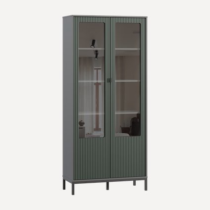Витрина Трейвис 2-93x205 Темно-зеленый