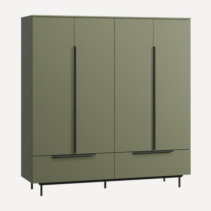Распашной шкаф Квелен 4-192x200 Оливковый