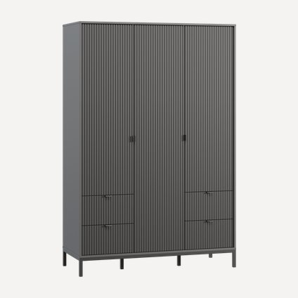 Распашной шкаф Трейвис 3-137x205 Графитовый