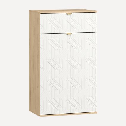 Обувница Монблан 63x110 Косы Белый/Дуб Ирландский