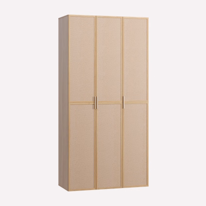 Распашной шкаф Флавир 3-120x250 Букле Кремовый
