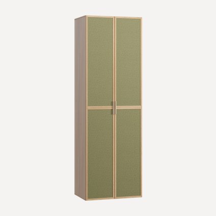Распашной шкаф Флавир 2-80x245 Рогожка Оливковый