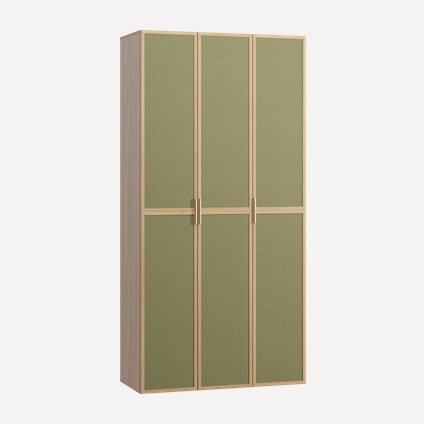 Распашной шкаф Флавир 3-120x250 Рогожка Оливковый