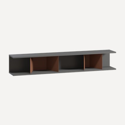 Полка Трэйс 150x25 Графитовый/Терракотовый