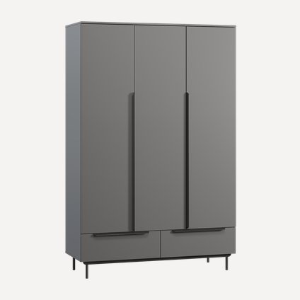 Распашной шкаф Квелен 3-144x220 Графитовый