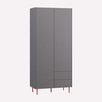 Распашной шкаф Изи 2-100x220 Графитовый/Оранжевый