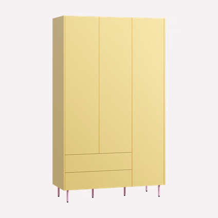 Распашной шкаф Изи 3-130x220 Желтый/Розовый