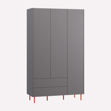 Распашной шкаф Изи 3-130x220 Графитовый/оранжевый