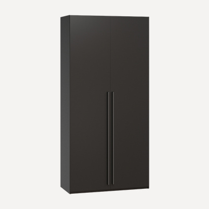 Распашной шкаф Кимбол 2-100x210 Черный с зеркалом