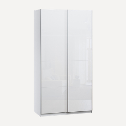 Шкаф-купе Итан 2-120x230 Белый/Стекло