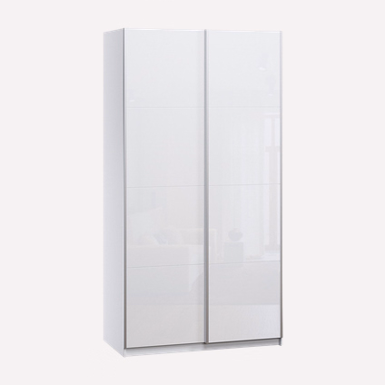Шкаф-купе Итан 2-140x230 Белый/Стекло