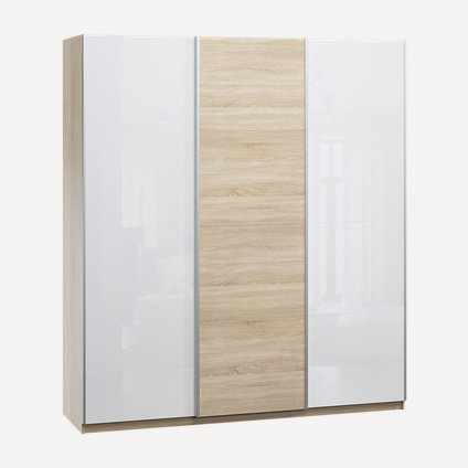 Шкаф-купе Итан 3-210x230 Стекло/Дуб Сонома