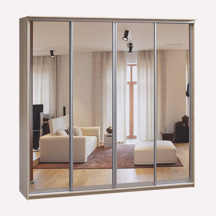 Шкаф-купе Байкал 4-260x240 Дуб Сонома 4 зеркала