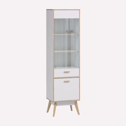 Витрина Нордик 1-50x185 Белый